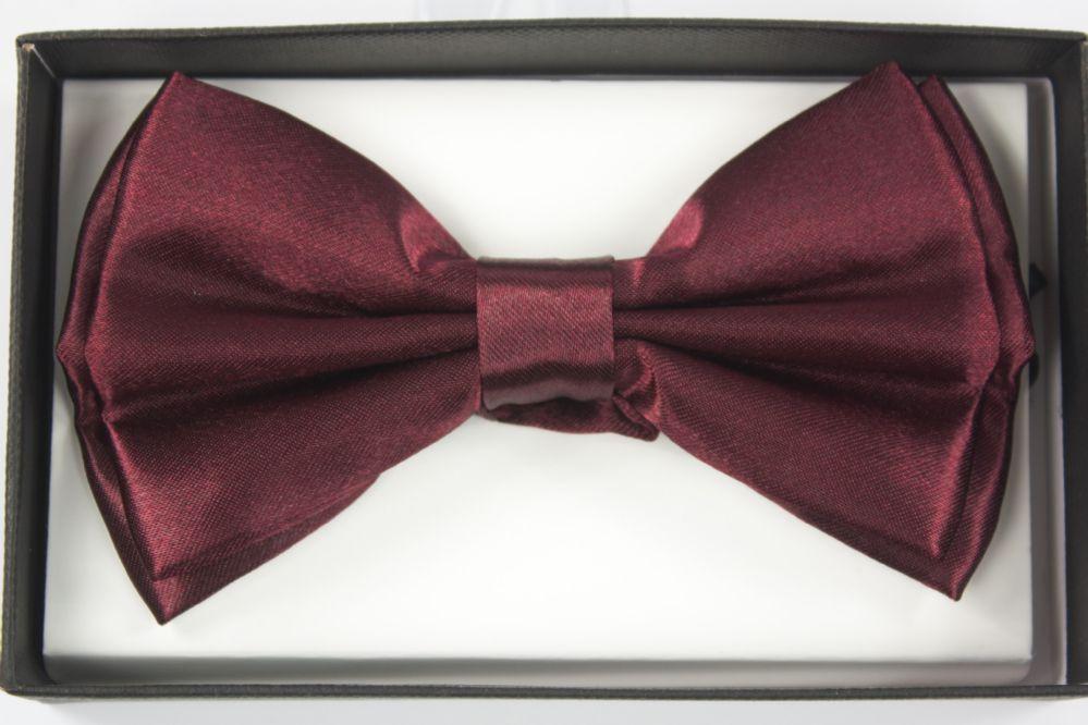 24 Wholesale Burgundy Color Adult Bowtie image