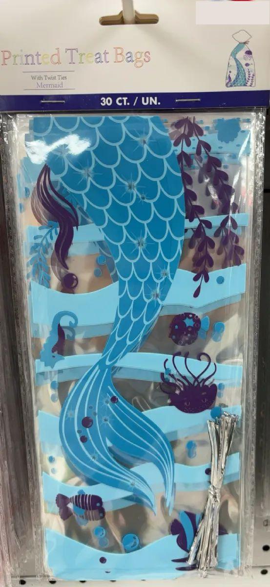 240 Wholesale Mermaid Themed Cellophane Bags 30pcs Per Pack image