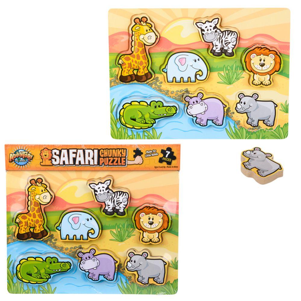 24 Wholesale 11.75" X 10.25" 7 Pc Chunky Safari Toon Puzzle image