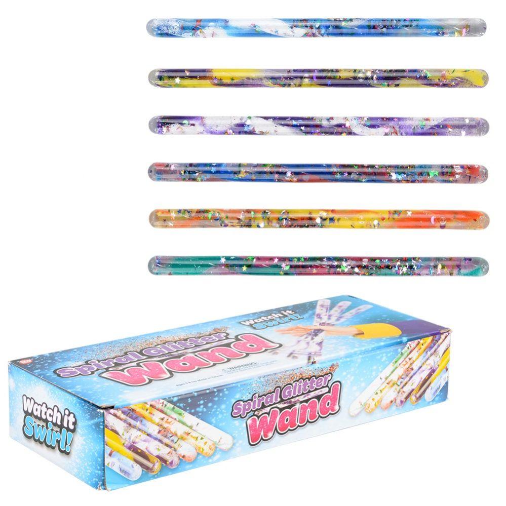 144 Wholesale 12" Jumbo Spiral Glitter Wand image