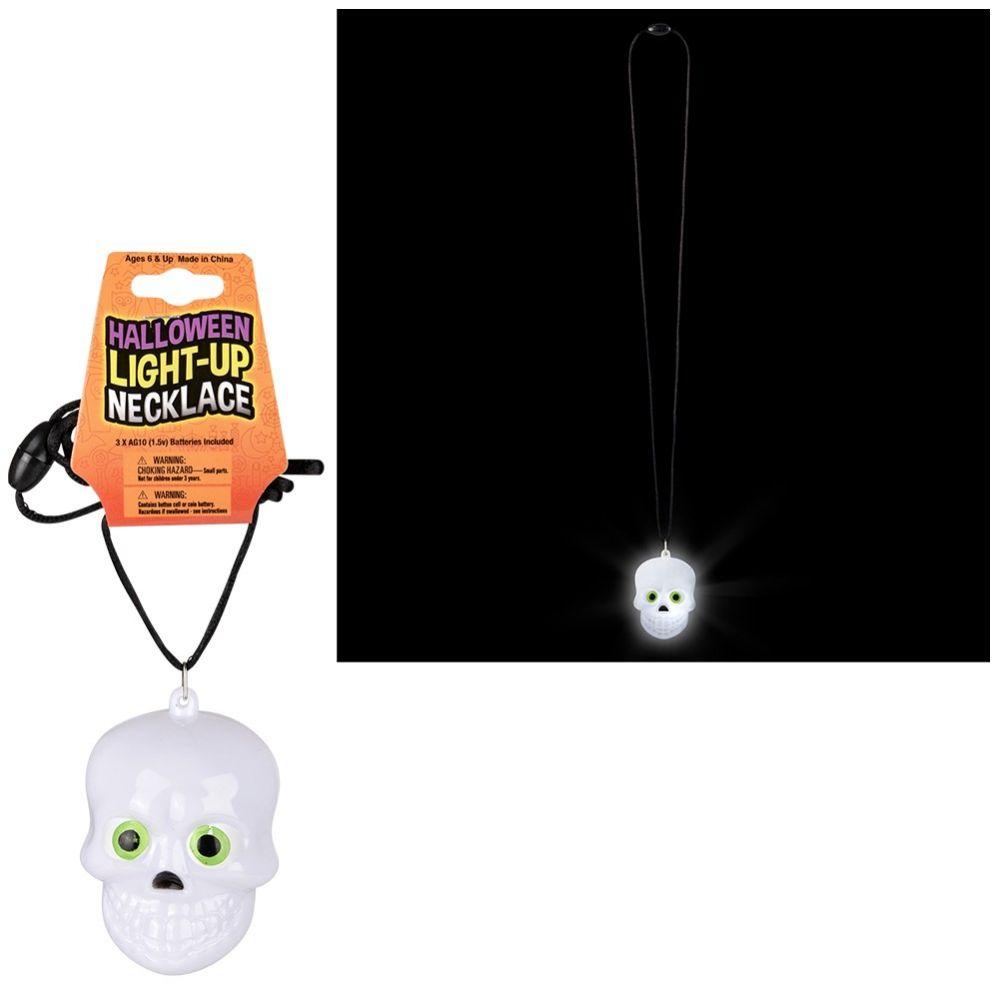 144 Wholesale LighT-Up Skull Necklace image