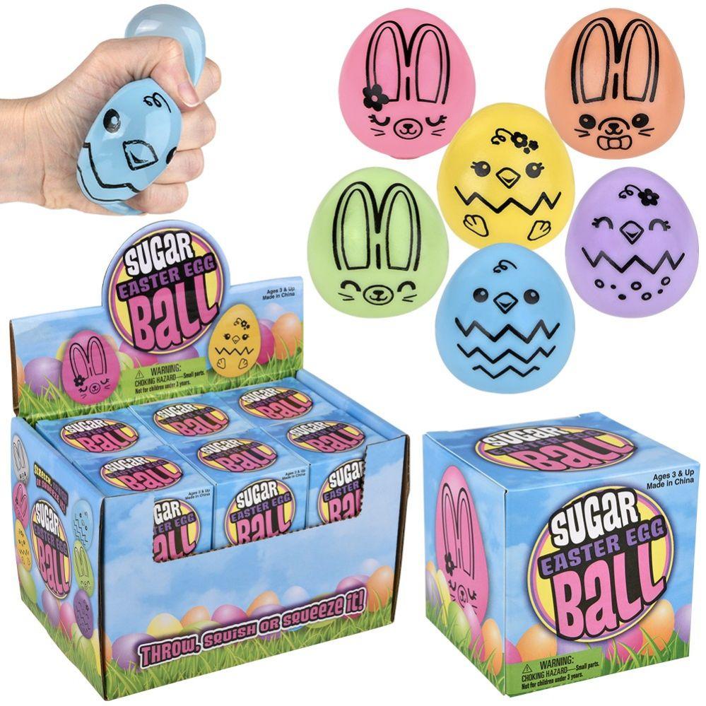 72 Wholesale Squeezy Sugar Pastel Easter Eggs 2.5" image