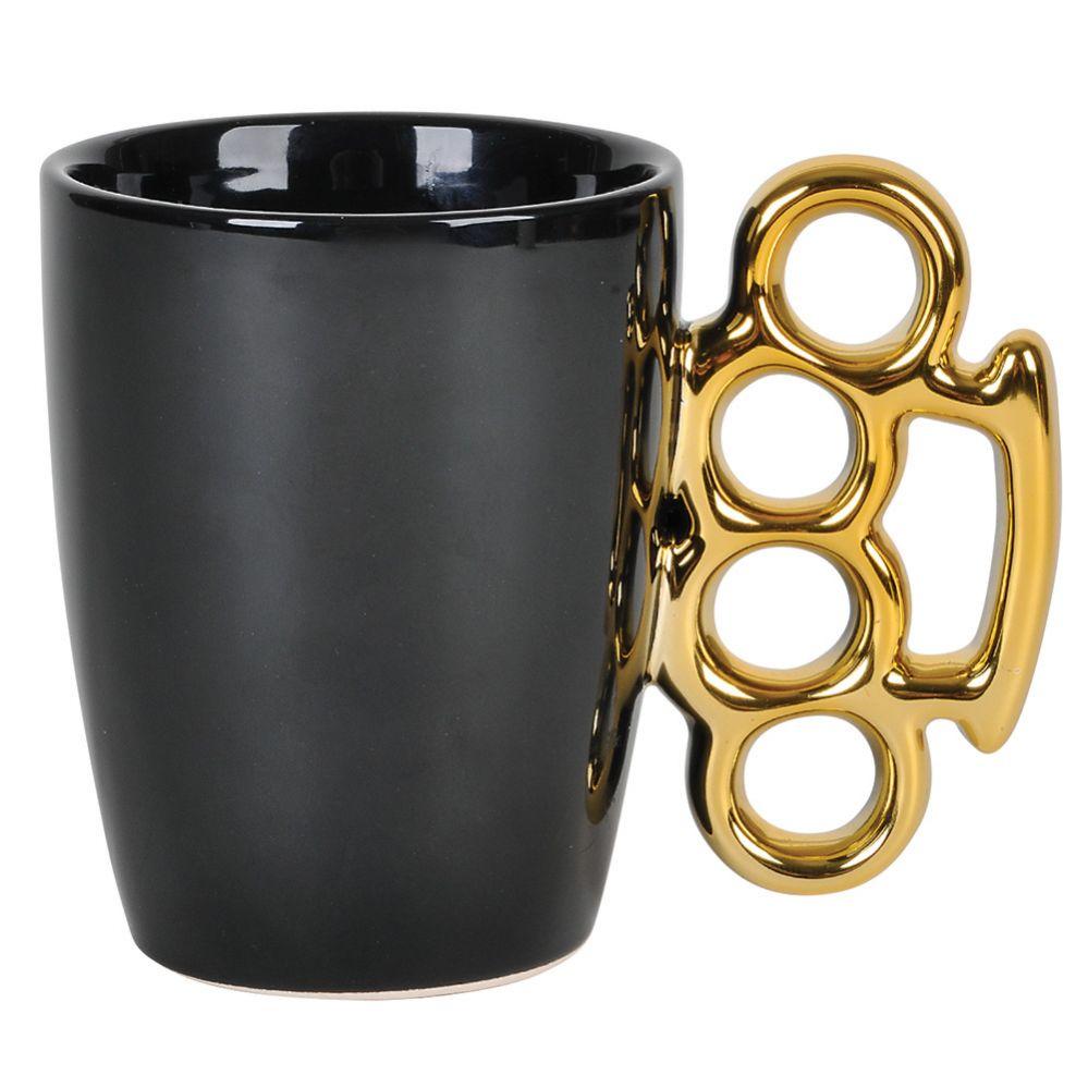 24 Wholesale 24 Wholesale Brass Knuckle Black Mug - WSD image