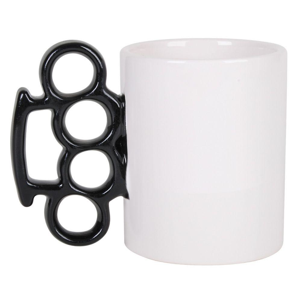 24 Wholesale 24 Wholesale White Brass Knuckle Mug - WSD image