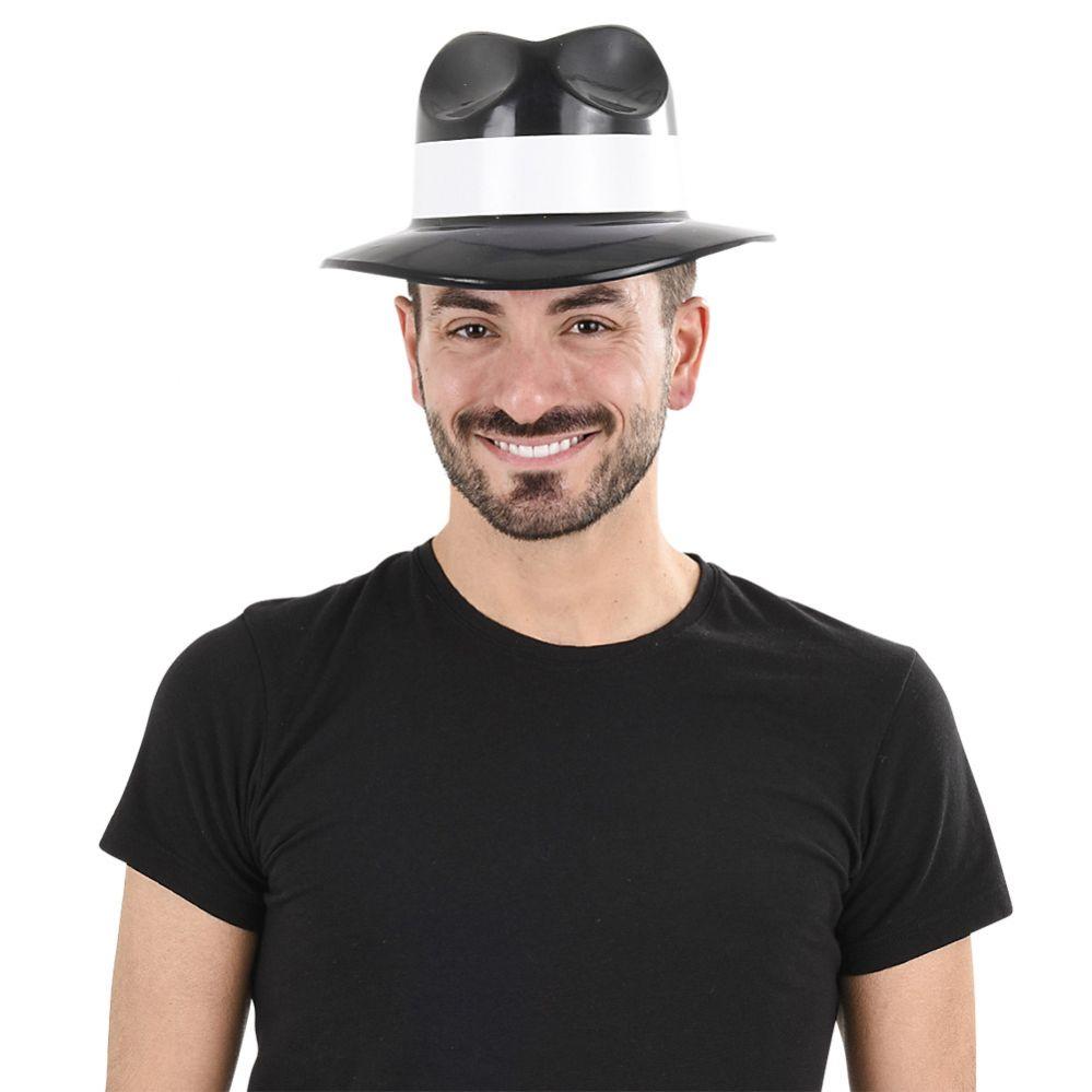 144 Wholesale Black Gangster Hat With Band image