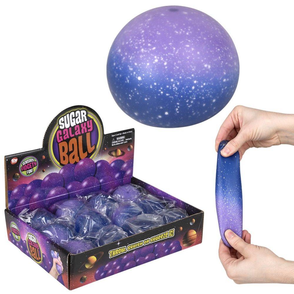 72 Wholesale 2.4" Galaxy Squeezy Sugar Ball 12ct image