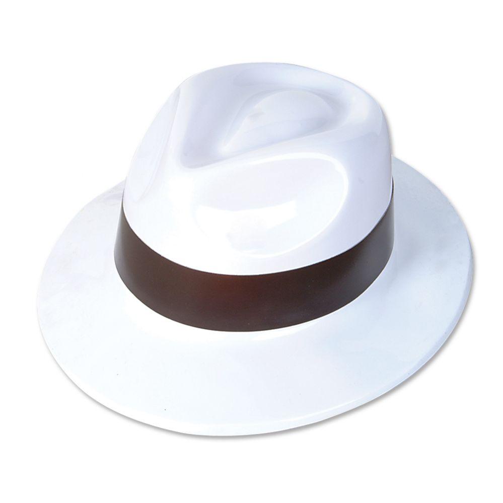 288 Wholesale White Gangster Hat With Band image