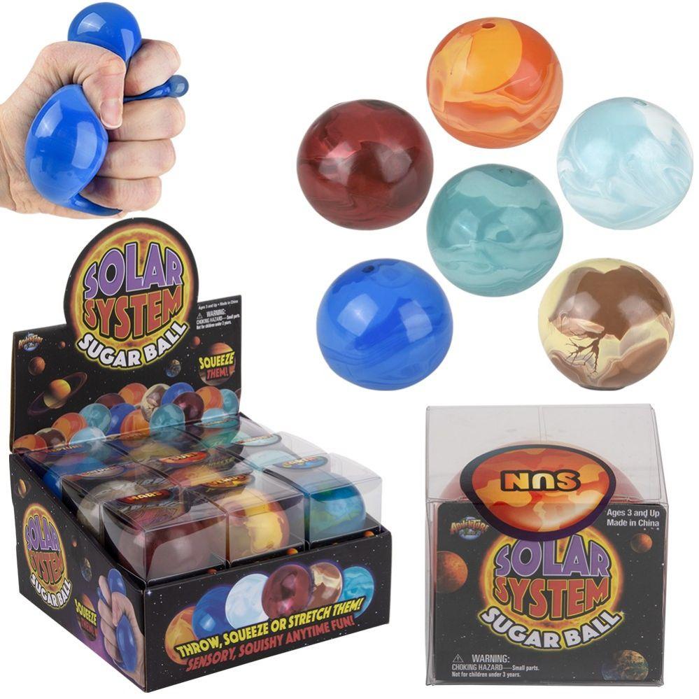 72 Wholesale Squeezy Solar System Sugar Ball 2.5" 18ct image