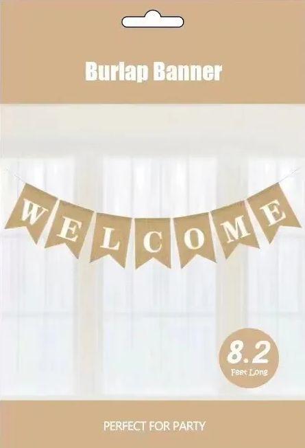 120 Wholesale Welcome Burlap Banner 8.2ft image