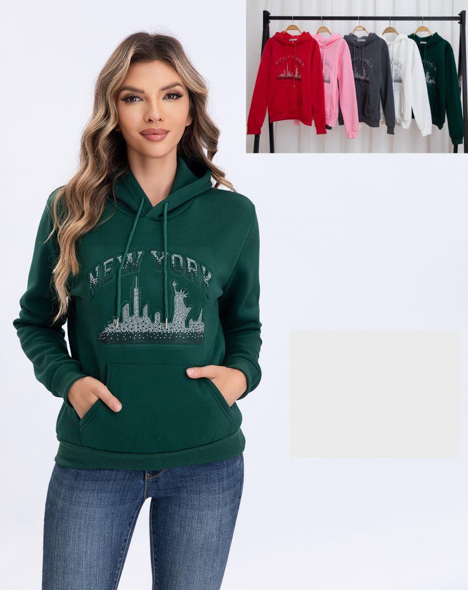 24 Wholesale New York Skyline Hooded Sweatshirts image