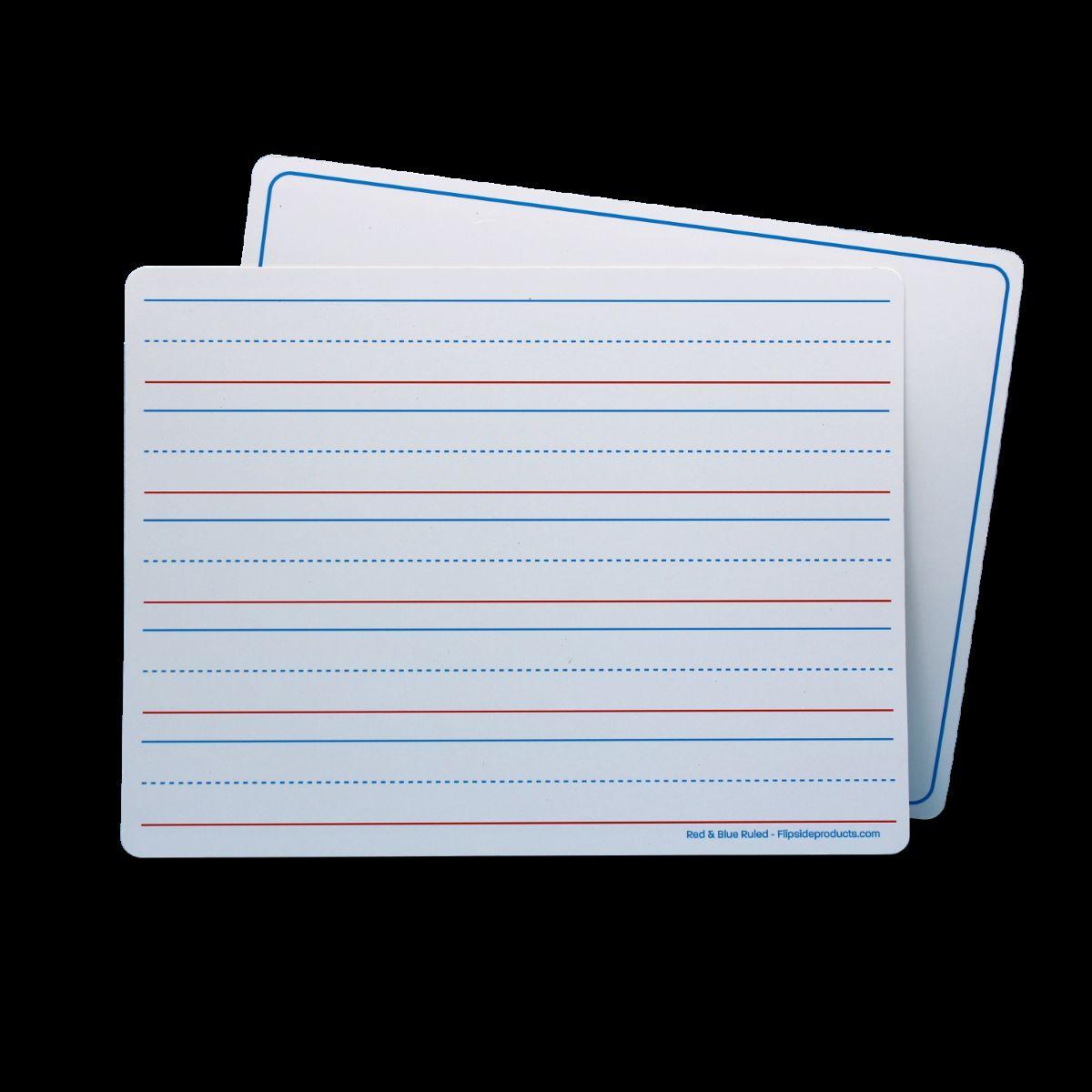 12 Wholesale 9" X 12" Red & Blue Ruled, TwO-Sided, Dry Erase Learning Mat image