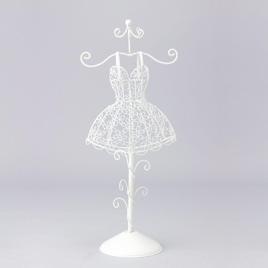 8 Wholesale Decorative Wire Dress 18 inch - White image