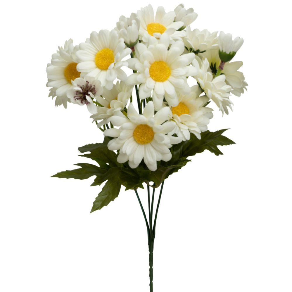 72 Wholesale Artificial Daisy Bouquet 11 inch - Ivory image