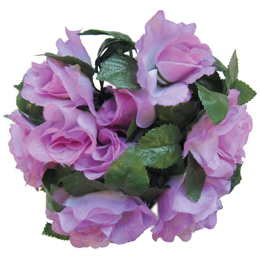 4 Wholesale Large Flower Candle Rings 9 inch - Lavender 12pc image