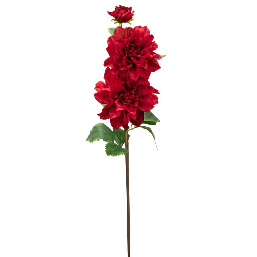 24 Wholesale Premium Artificial Dahlia Branch 30 inch - Red image
