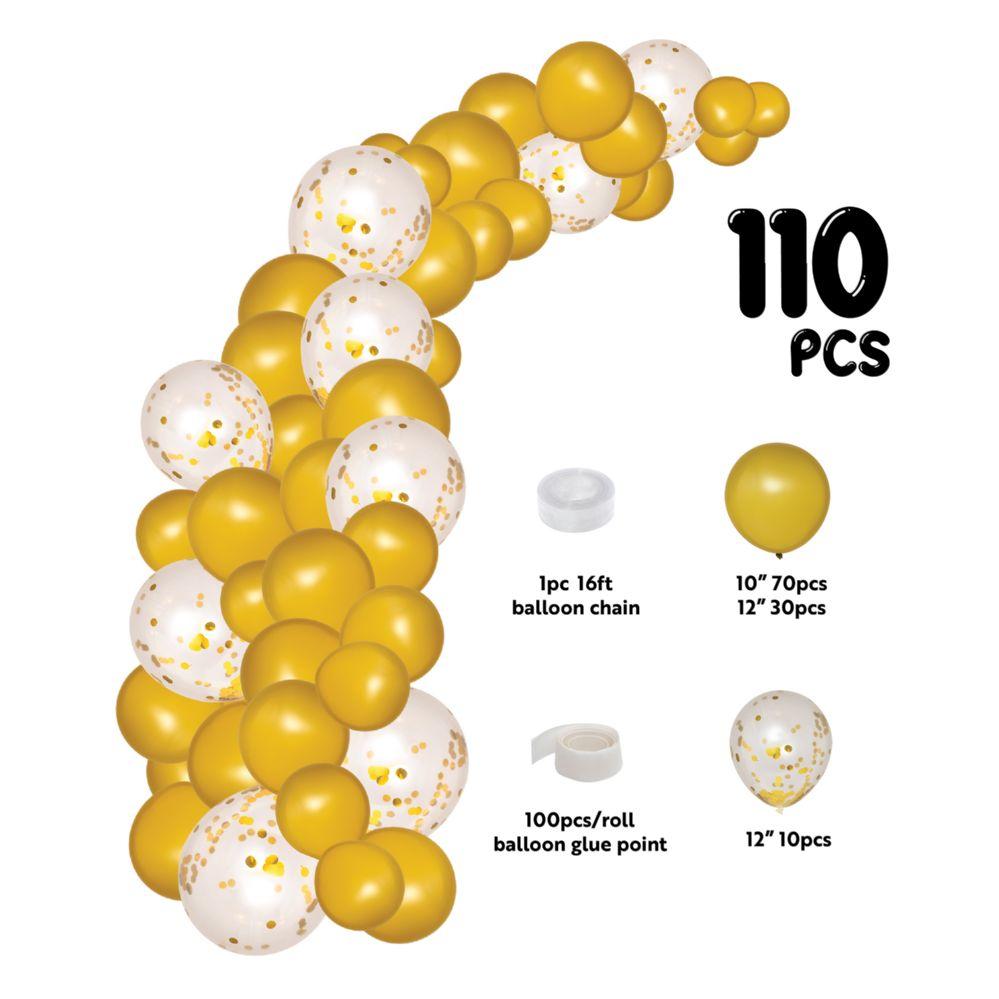12 Wholesale Balloon Garland Set 16ft - Gold image