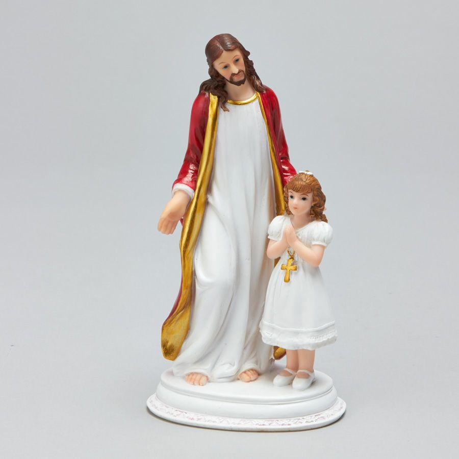 24 Wholesale Poly Resin First Communion Girl 7 inch image