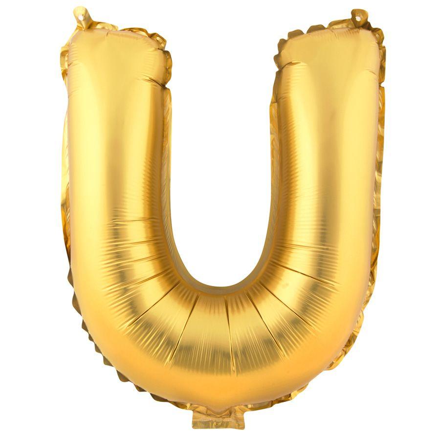 24 Wholesale Letter Mylar Foil Balloon 34 inch - "u" image