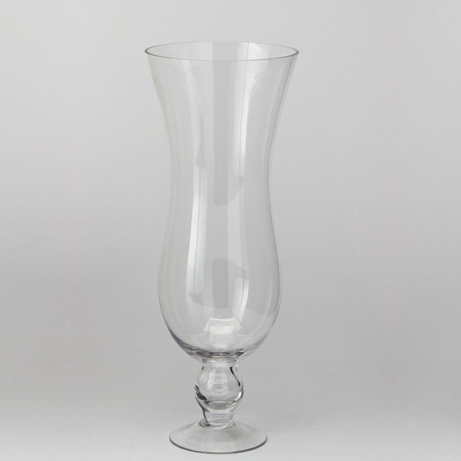 8 Wholesale Glass Pedestal Hurricane Vase 19 1/8 inch image