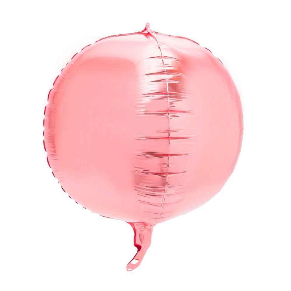 24 Wholesale 16 inch 4d Sphere Mylar Balloon 1pc/bag - Pink image