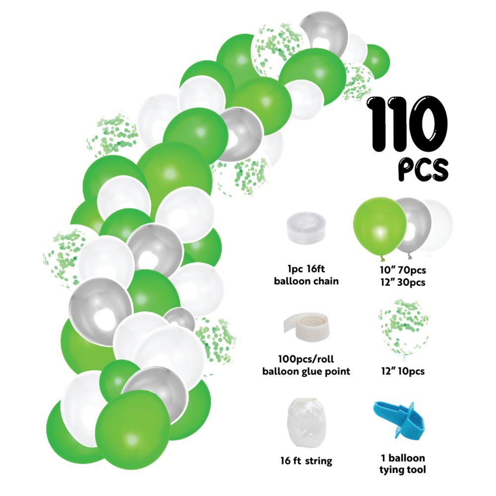 24 Wholesale Balloon Garland Set 16ft - Green image