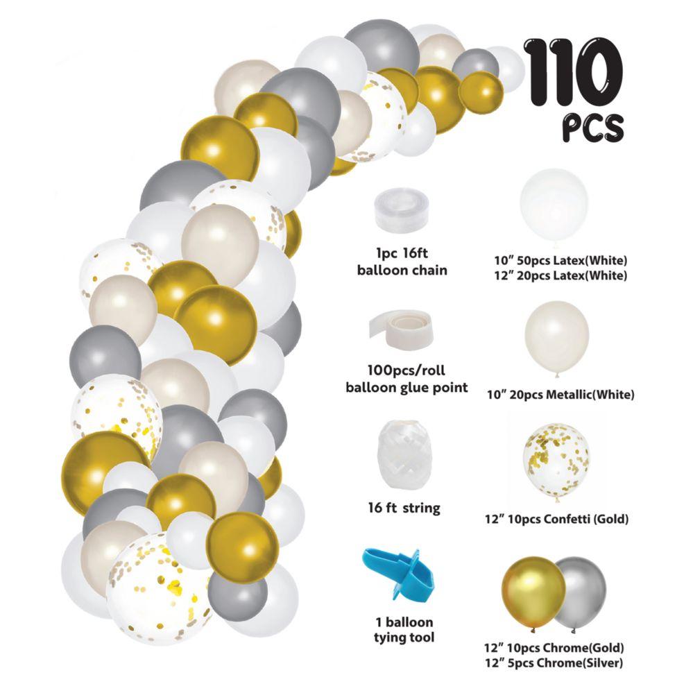 12 Wholesale Balloon Garland Set 16ft - White image