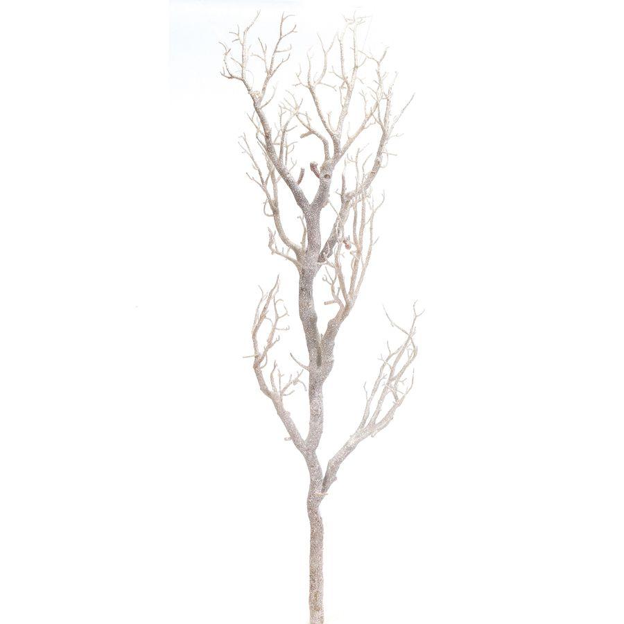 12 Wholesale Manzanita Glitter Tree Branch 47 inches - White image