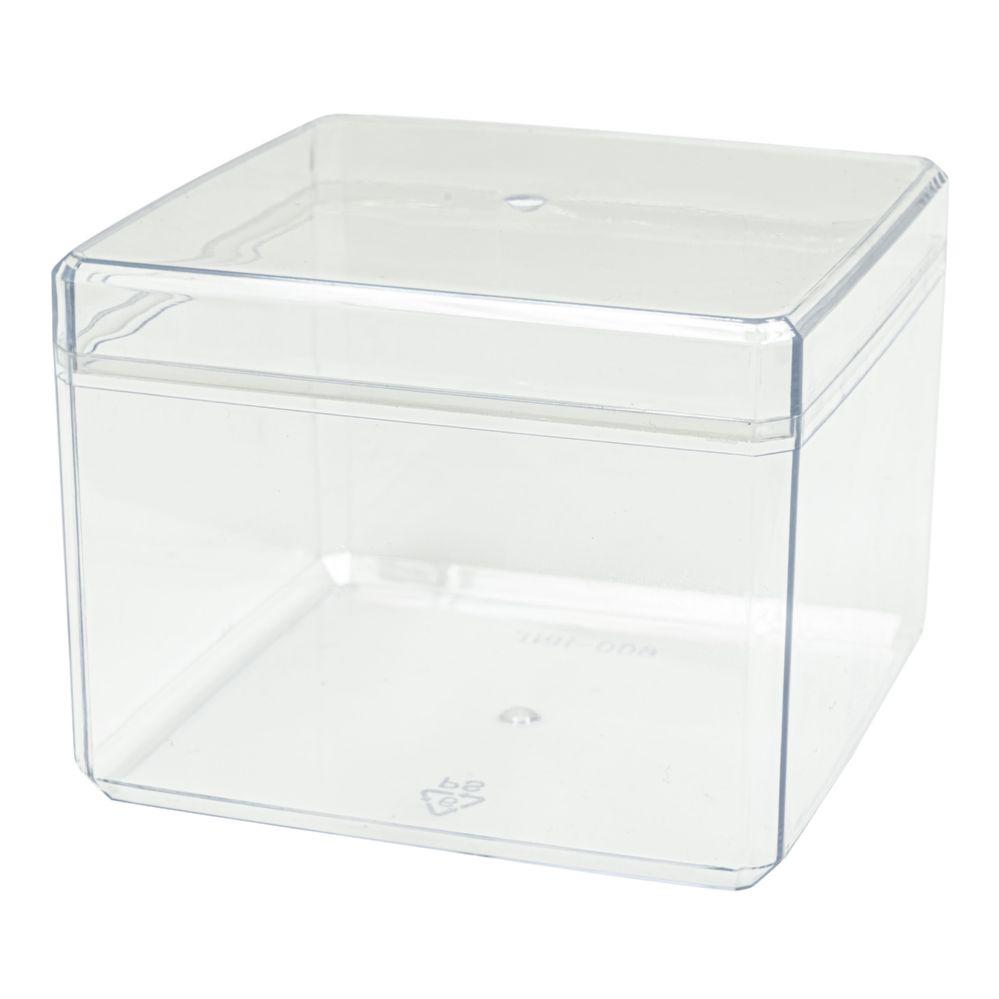 12 Wholesale Plastic Square Box 3 inch - Clear 12pc image