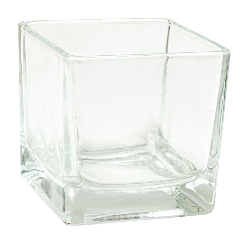 96 Wholesale Glass Square Cube Vase 2 3/8 inch image