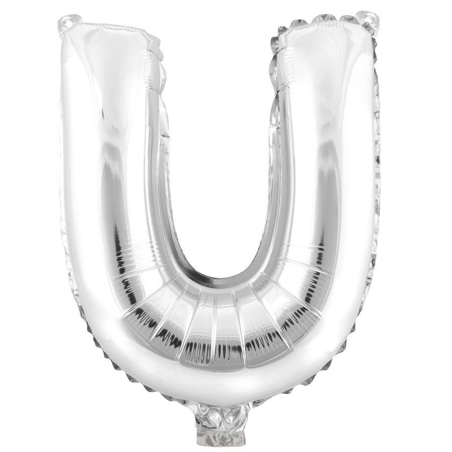 24 Wholesale Letter Mylar Foil Balloon 34 inch - "U" image