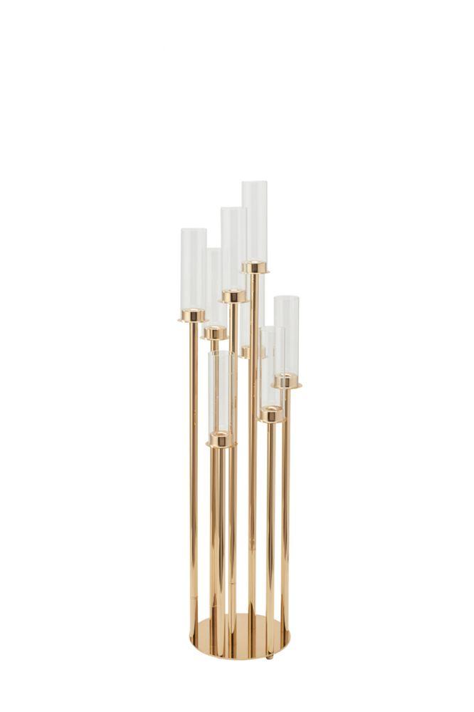 Wholesale Round Eight Arm Cluster Candle Holder 42 inch- Gold image