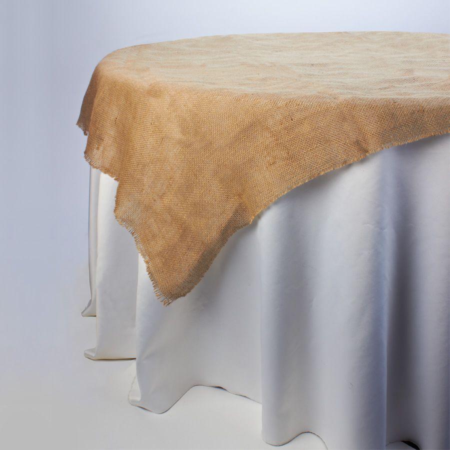 12 Wholesale Decorative Square Burlap Table Overlay image