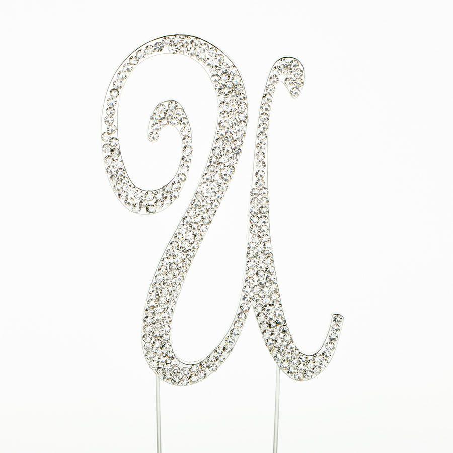 24 Wholesale Rhinestone Cake Topper - u image