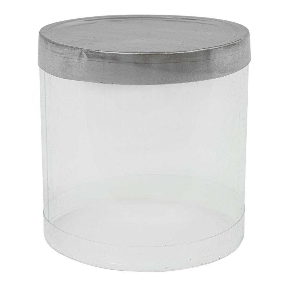 24 Wholesale Cylinder Pvc Container 2 inch 12pc/pack - Silver image