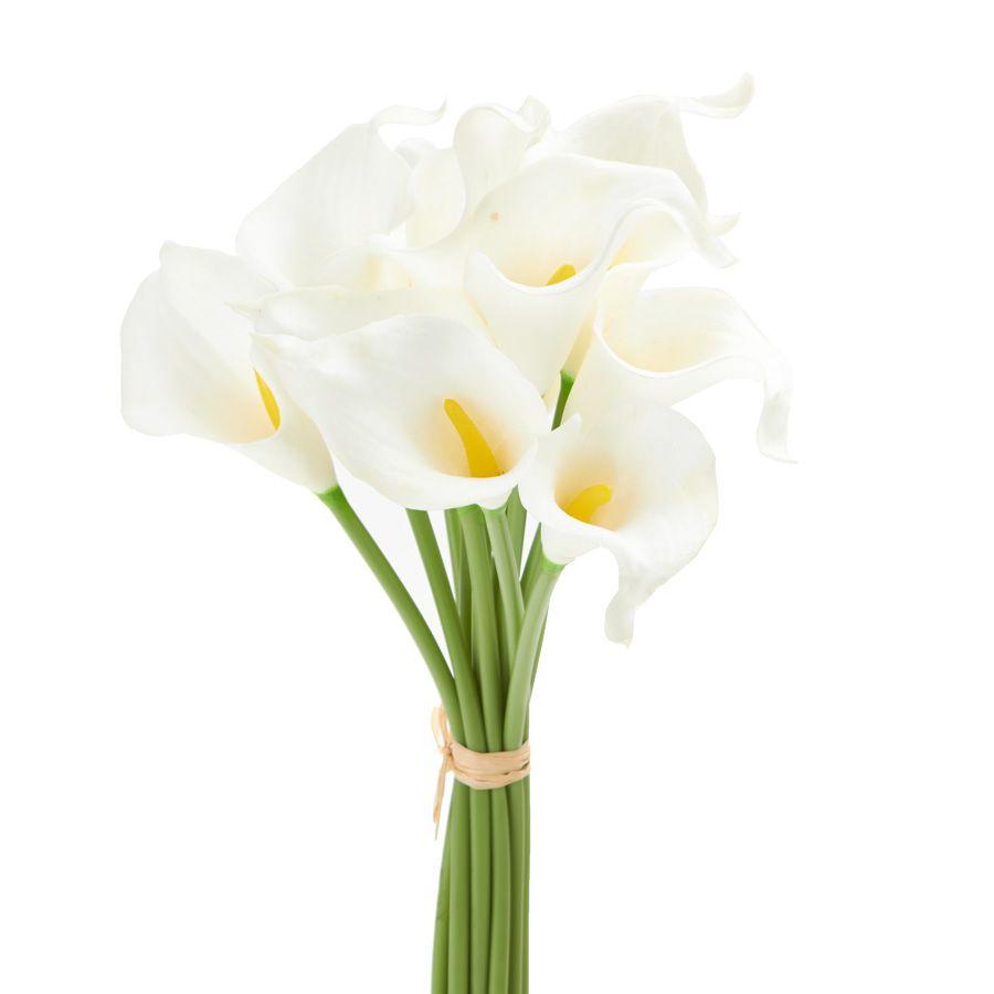 12 Wholesale Artificial Miniature Calla Lilies 15 inch - White 12pc  image