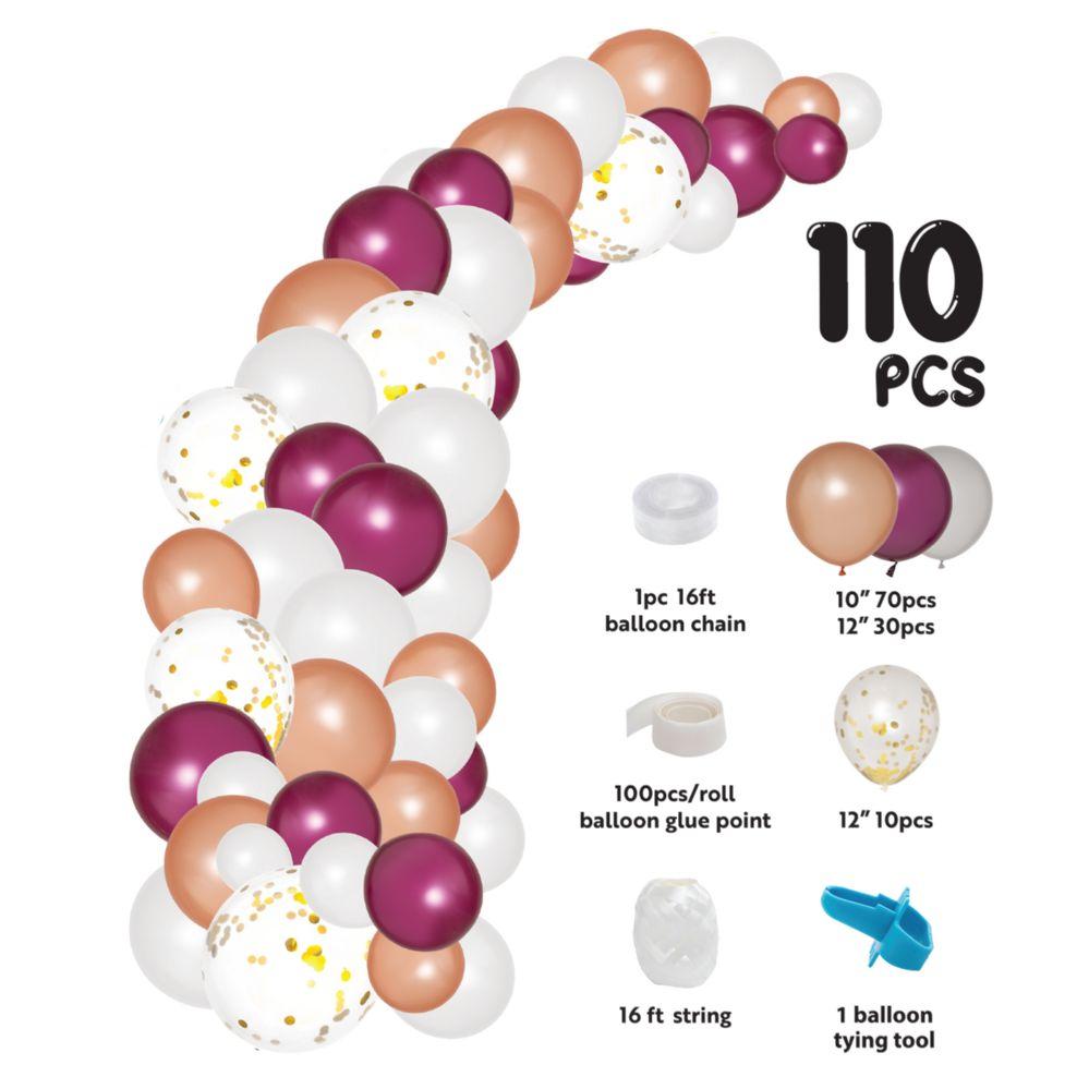 24 Wholesale Balloon Garland Set 16ft - Burgundy image