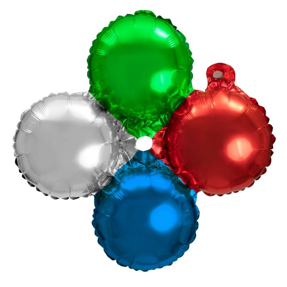 6 Wholesale 16 inch Quad Mylar Balloon 50pc/pack Multicolor - Green, Red, Silver, Blue image