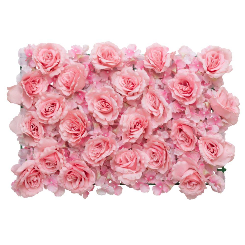 6 Wholesale Artificial Mixed Rose Hydrangea Flower Mat - Pink image