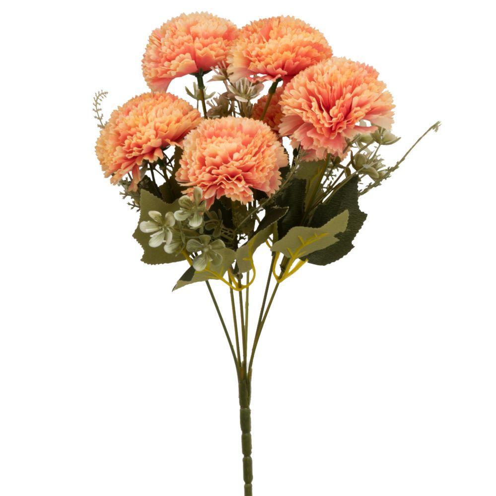 36 Wholesale Artificial 6 Head Carnation Bush 12 inch - Blush image
