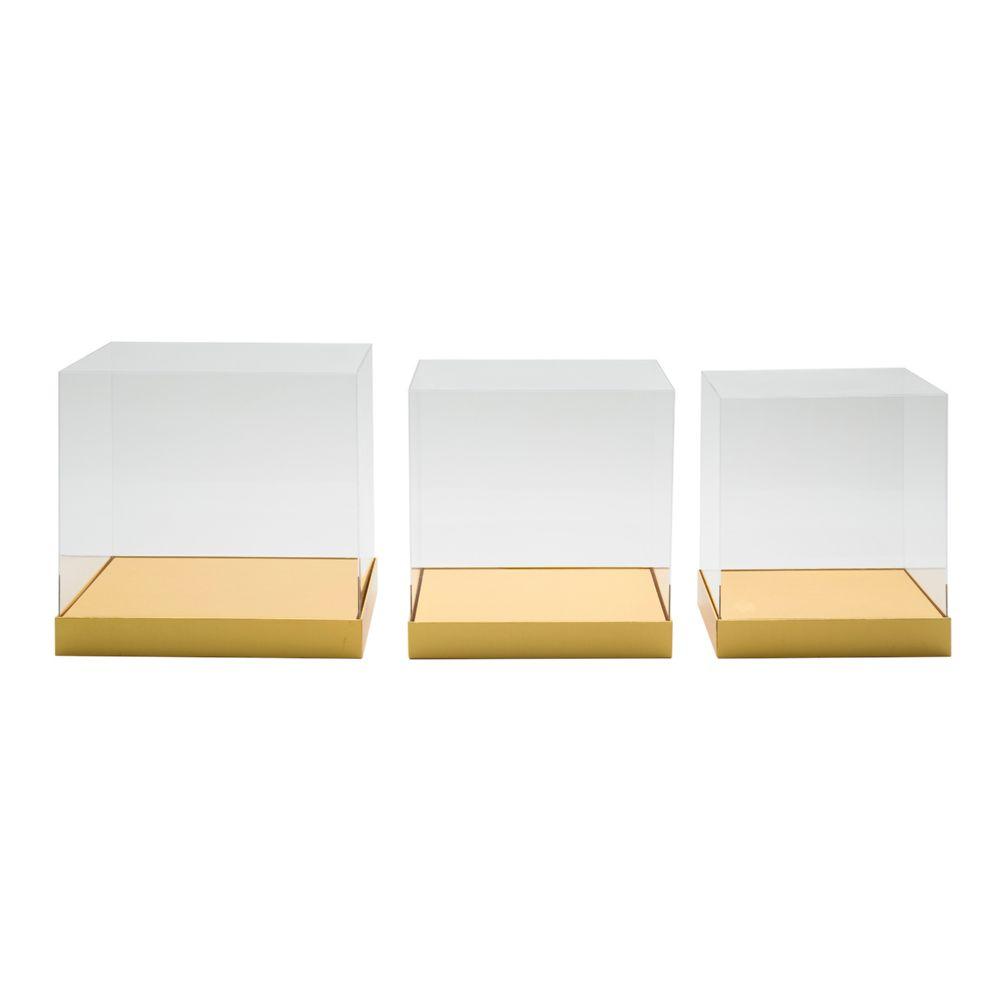 Wholesale Acrylic Gift Box 3pc/set - Gold image