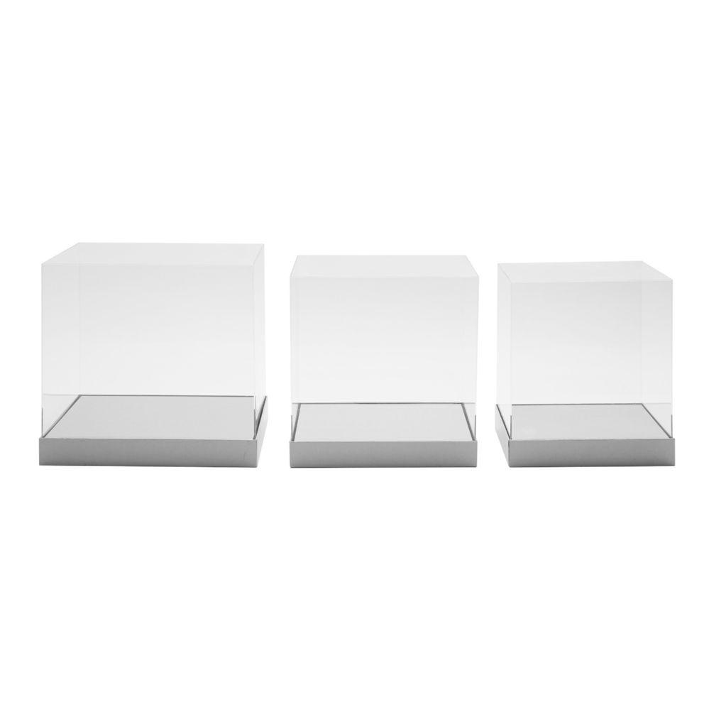Wholesale Acrylic Gift Box 3pc/set - Silver image