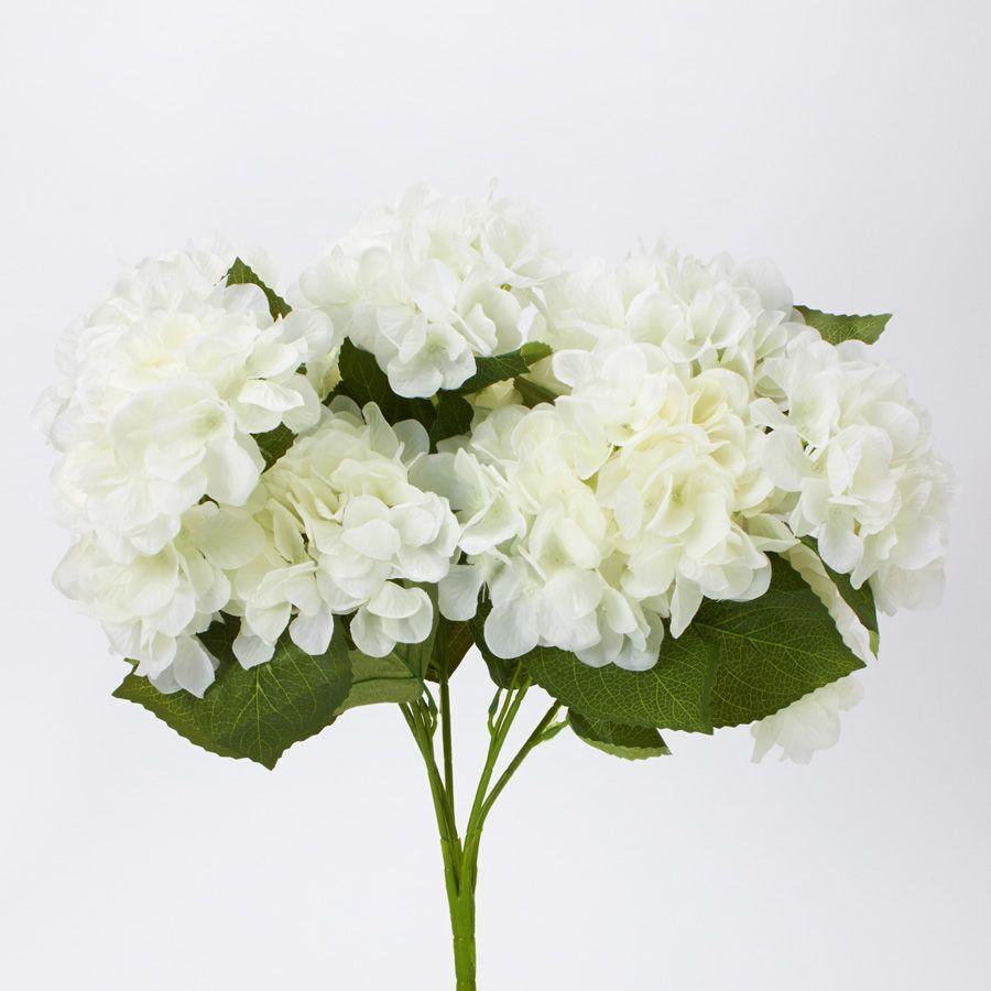 12 Wholesale Artificial Hydrangea Bouquet  22 inches - White image