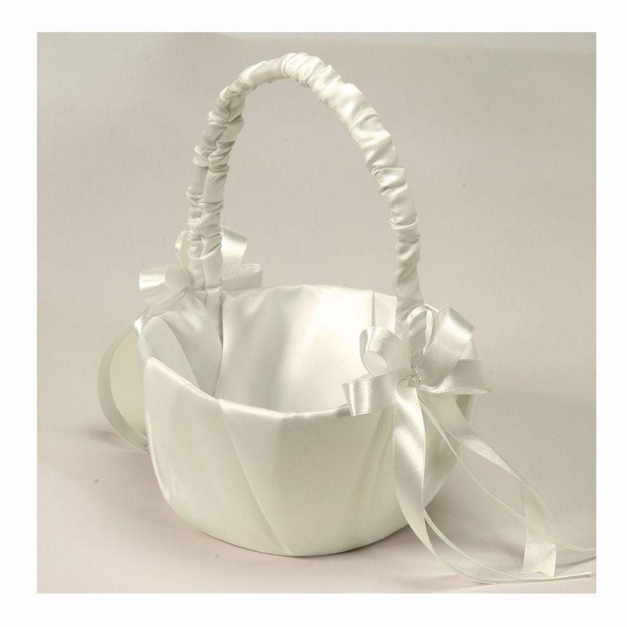 12 Wholesale Wedding Basket With Satin Bow Accent image