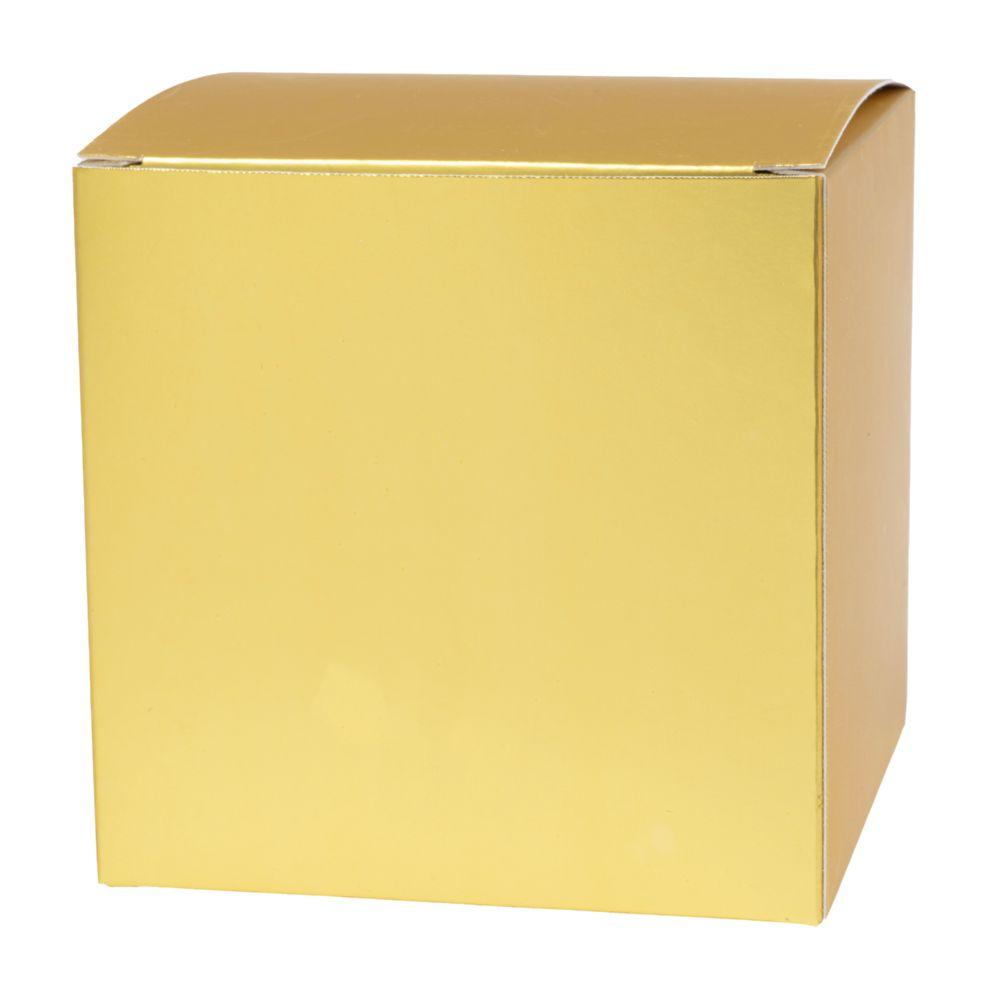 48 Wholesale 3 inch Cube Paper Gift Box 12pc - Gold image