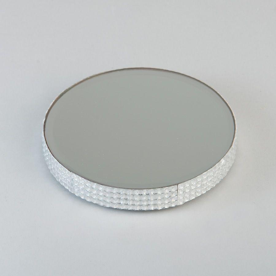 8 Wholesale Round Mirror Plate With Gems 10 inch image