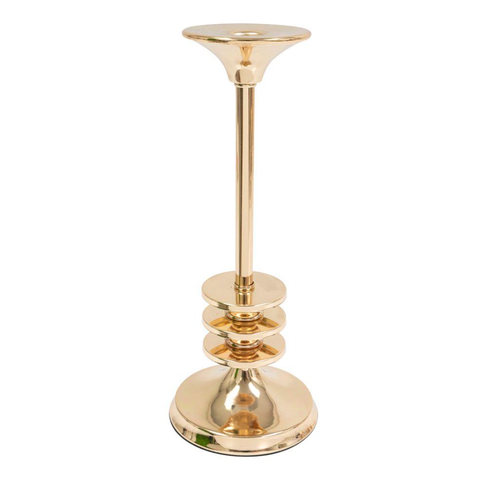 12 Wholesale Metal Taper Candle Holder 11 inch - Gold image