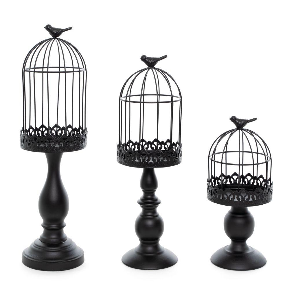 6 Wholesale Metal Lantern Set 3pc - Black image
