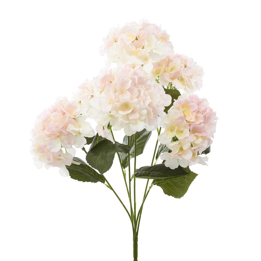 24 Wholesale Artificial Hydrangea Bouquet 22 inches - Ivory Pink image