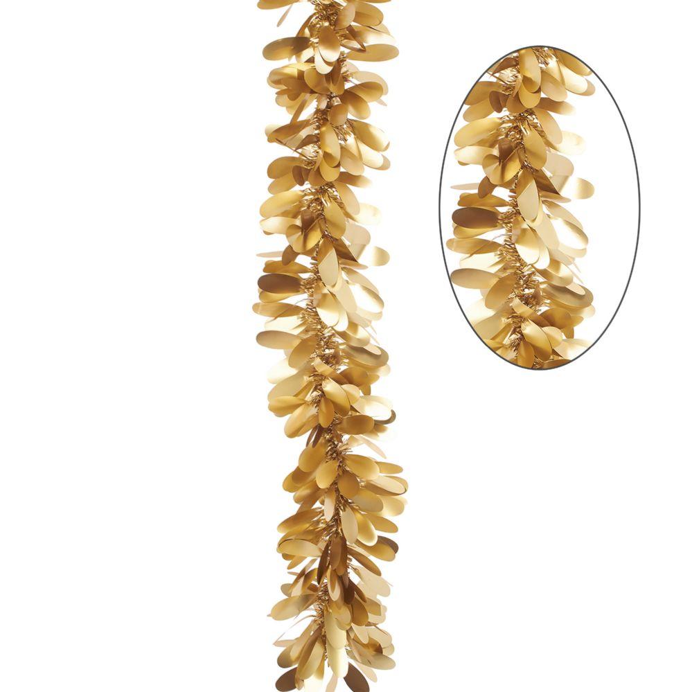 48 Wholesale Matte Tinsel Garland 96 inches - Gold image