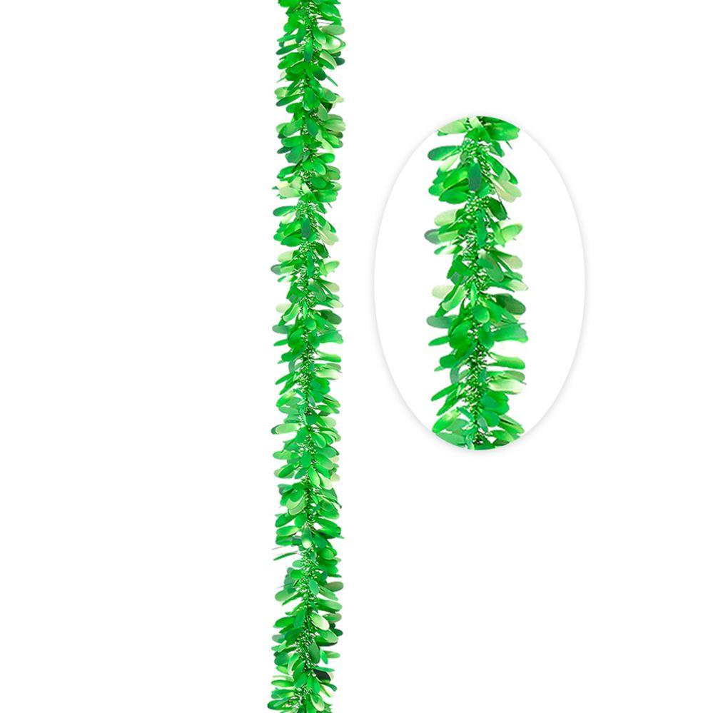 48 Wholesale Matte Tinsel Garland 96 inches - Green image